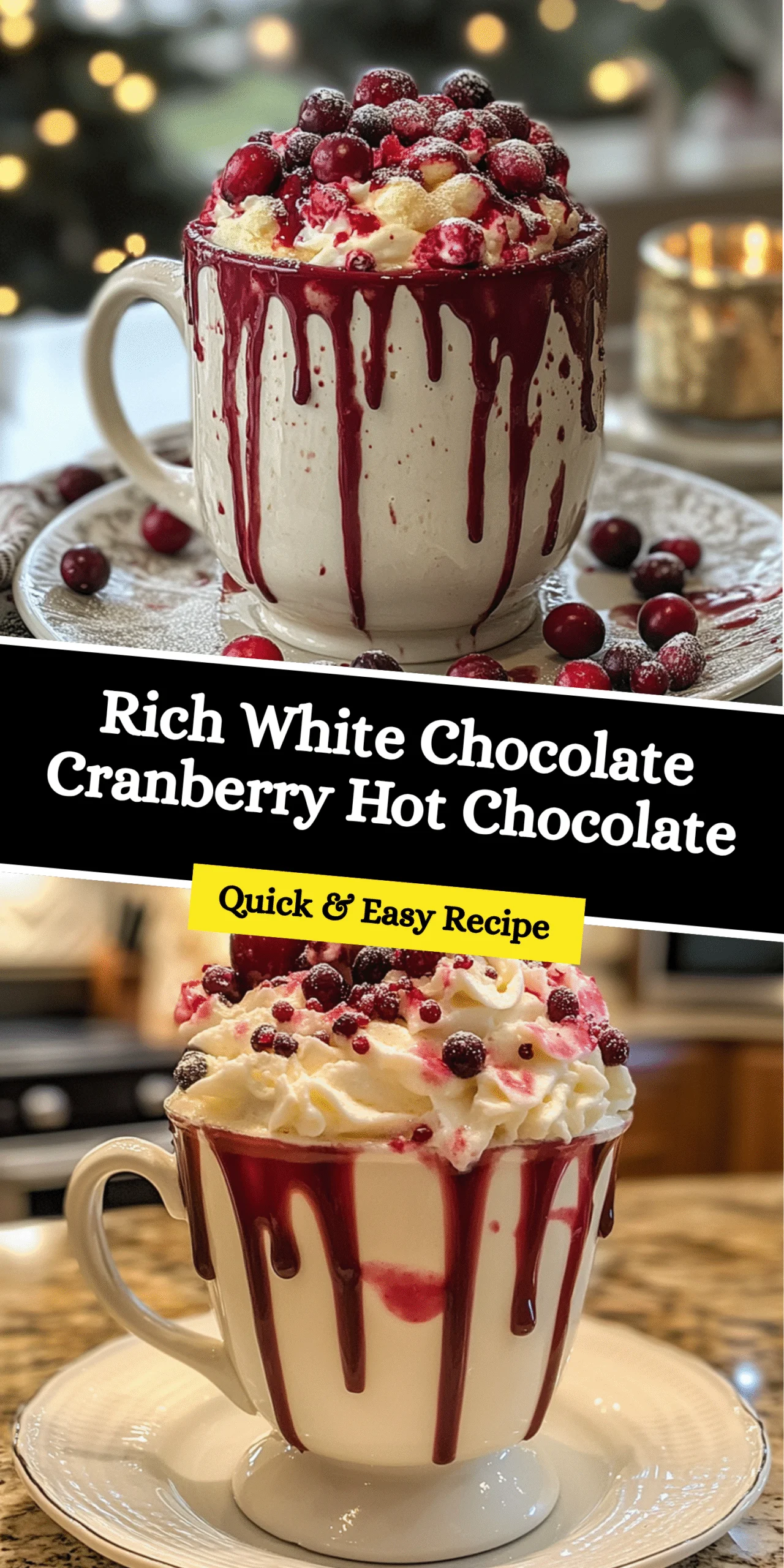 Rich White Chocolate Cranberry Hot Chocolate