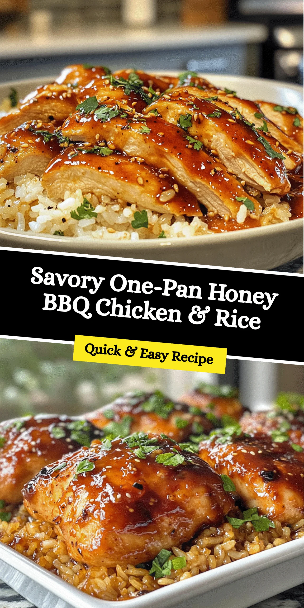 Savory One-Pan Honey BBQ Chicken & Rice