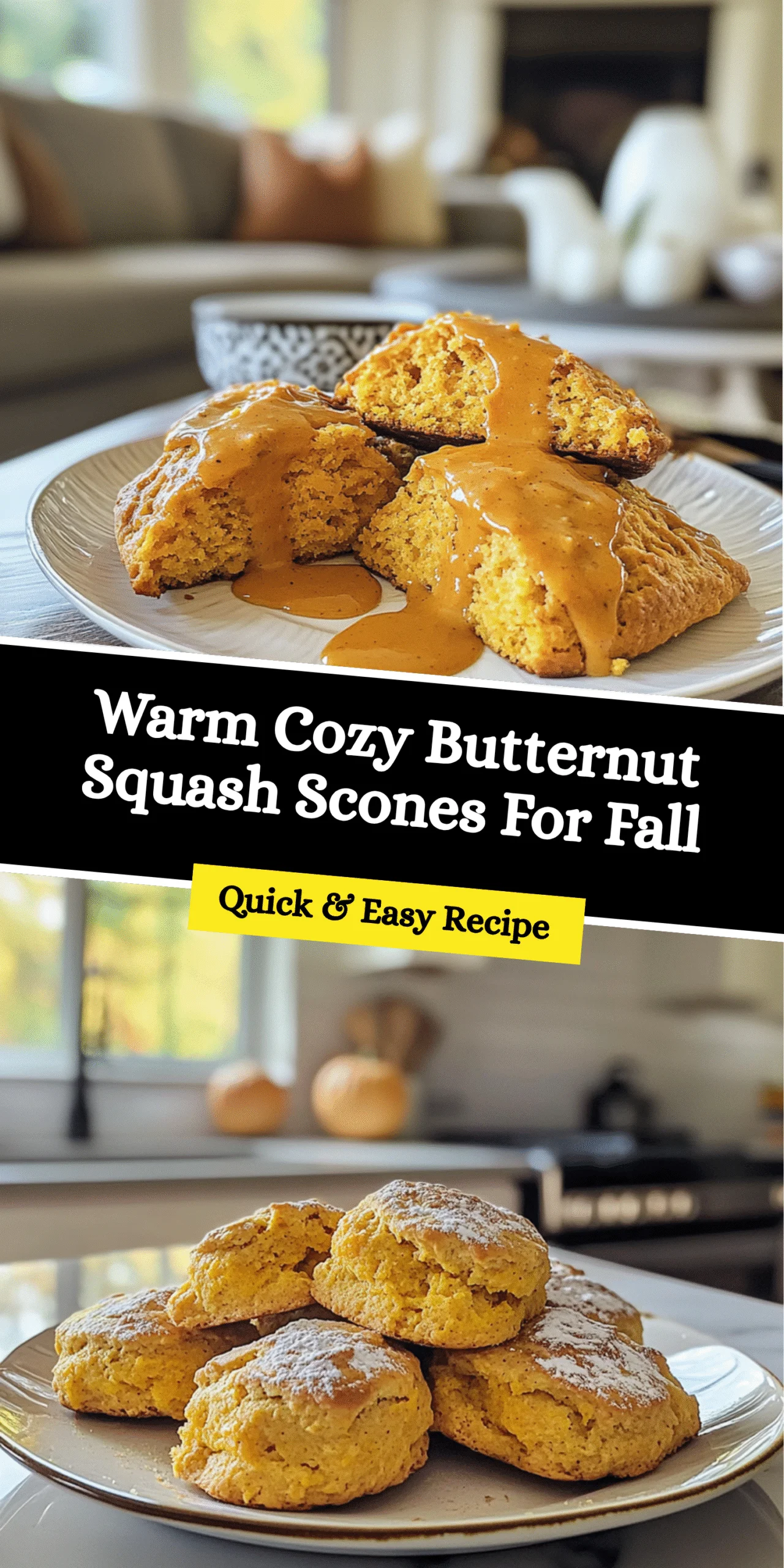 Warm Cozy Butternut Squash Scones For Fall