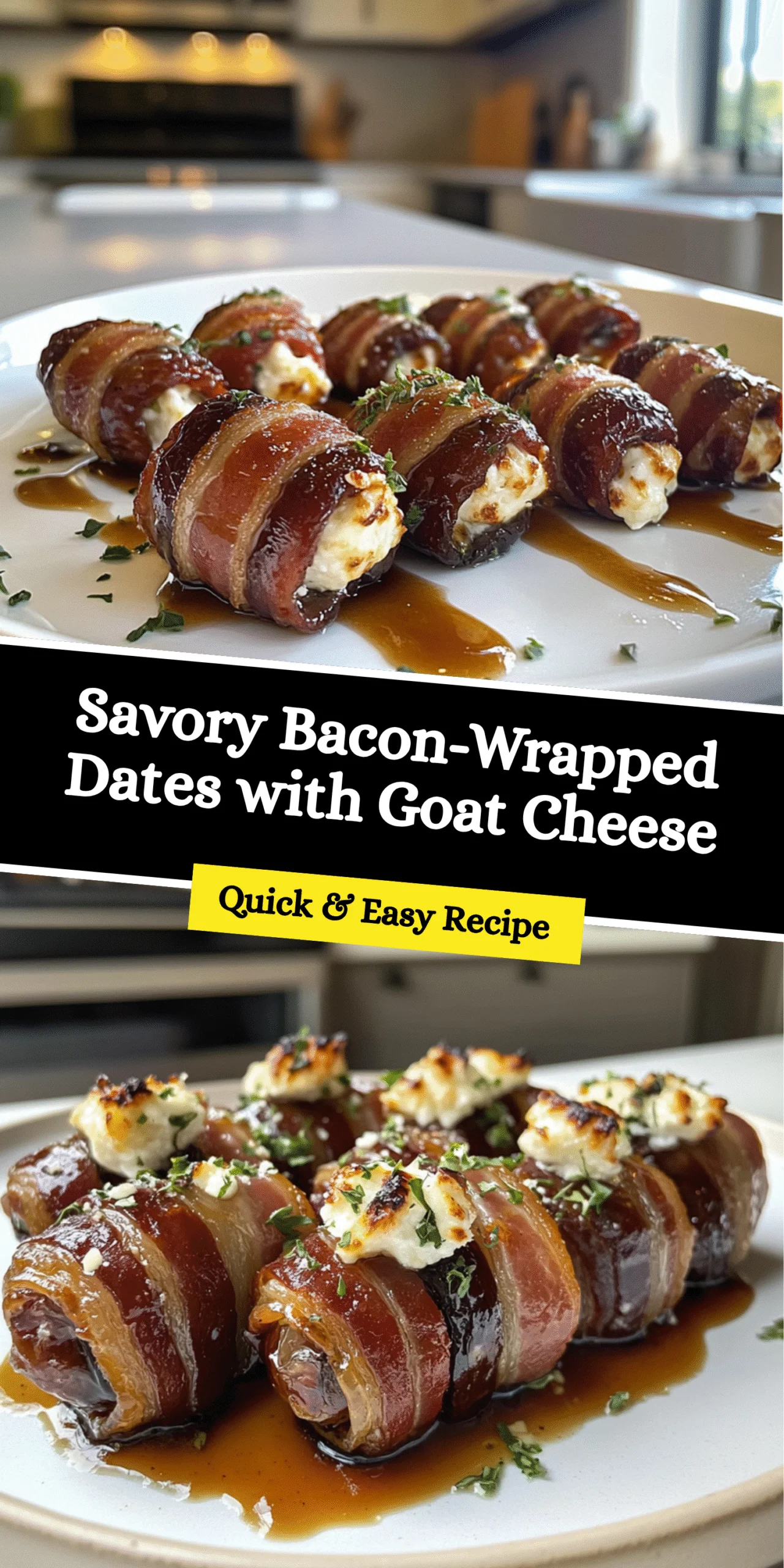 Savory Bacon-Wrapped Dates with Goat Cheese
