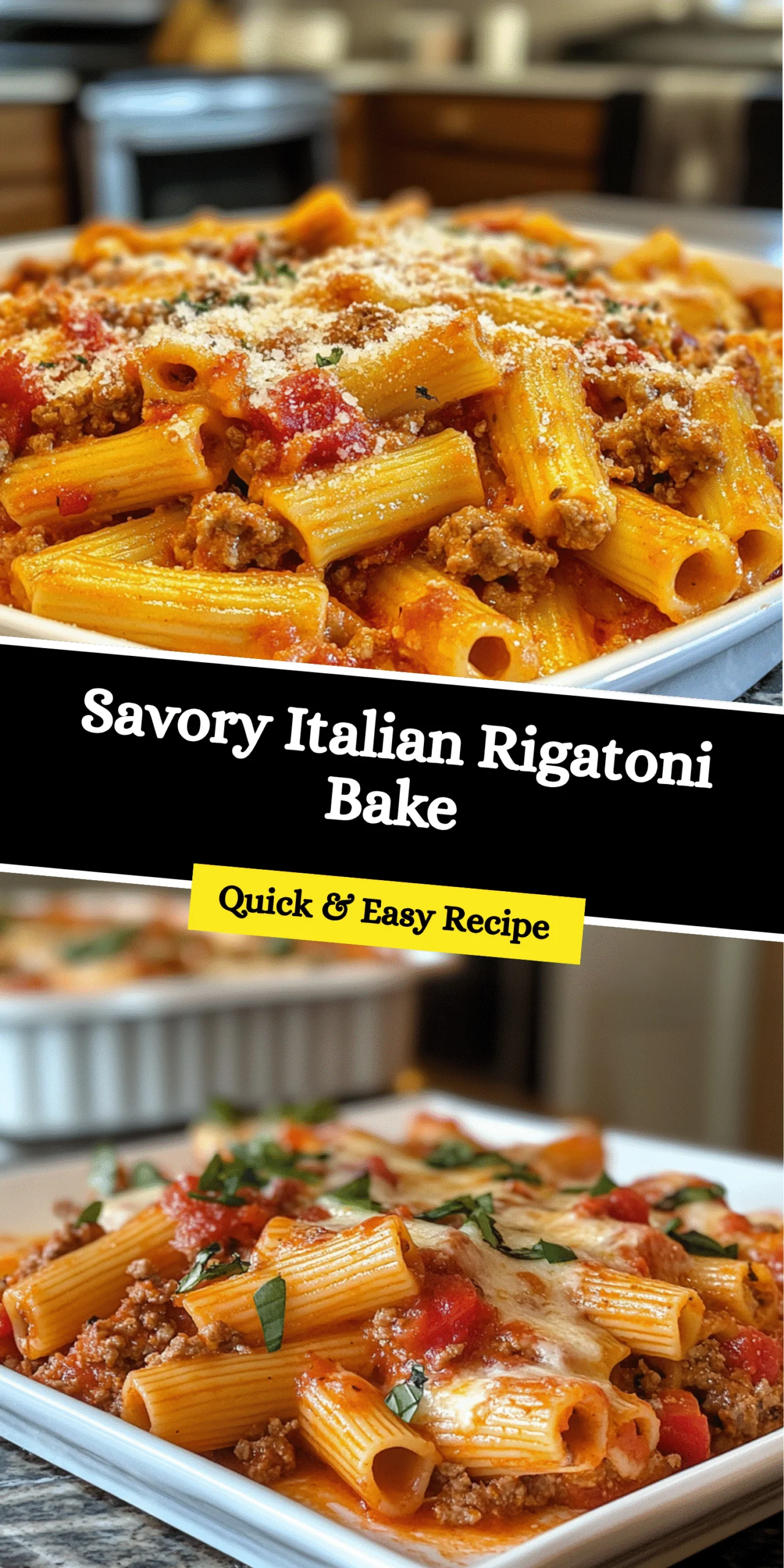 Savory Italian Rigatoni Bake