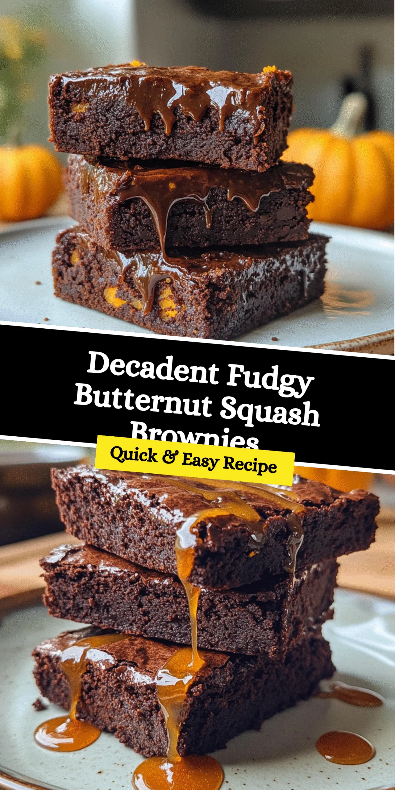 Decadent Fudgy Butternut Squash Brownies