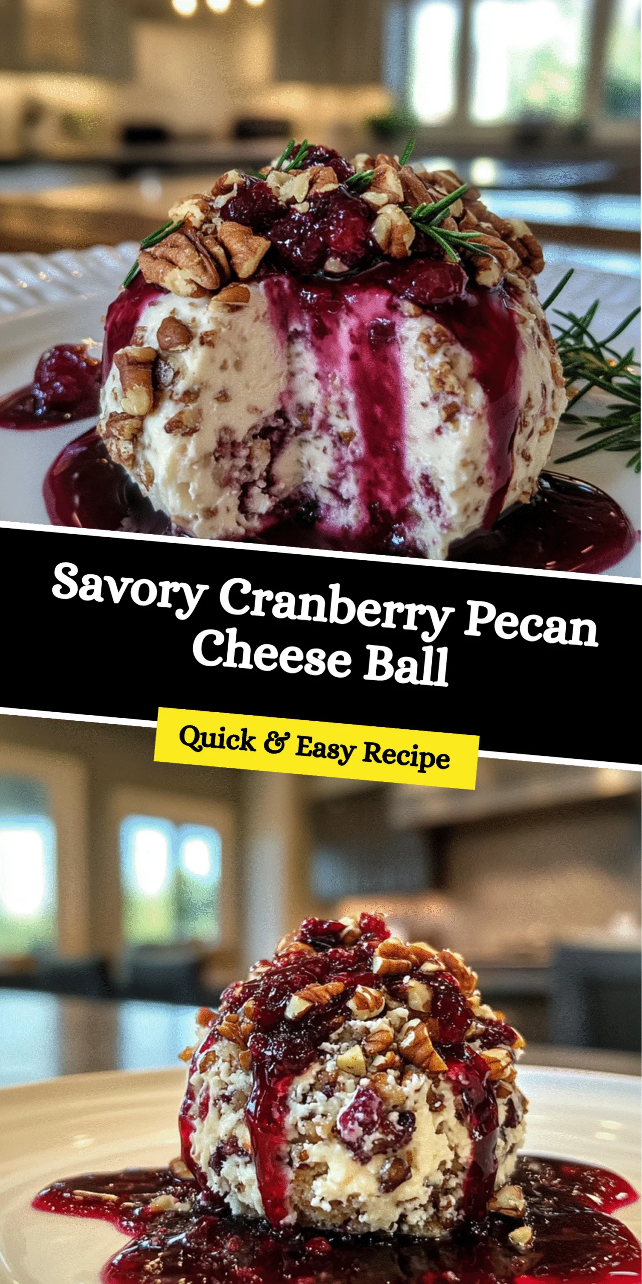 Savory Cranberry Pecan Cheese Ball