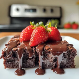Decadent Chocolate Covered Strawberry Brownies