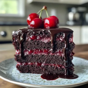 Irresistible Bubbly Bold Cherry Chocolate Cake with a Secret Twist