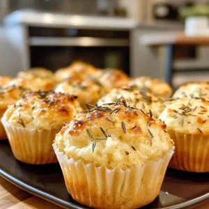 Fluffy Garlic Rosemary Focaccia Muffins