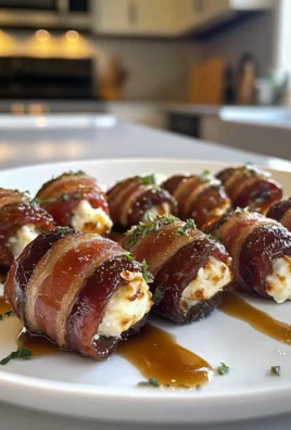 Savory Bacon-Wrapped Dates with Goat Cheese