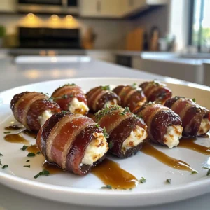 Savory Bacon-Wrapped Dates with Goat Cheese