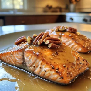 Savory Maple Glazed Salmon with Pecans