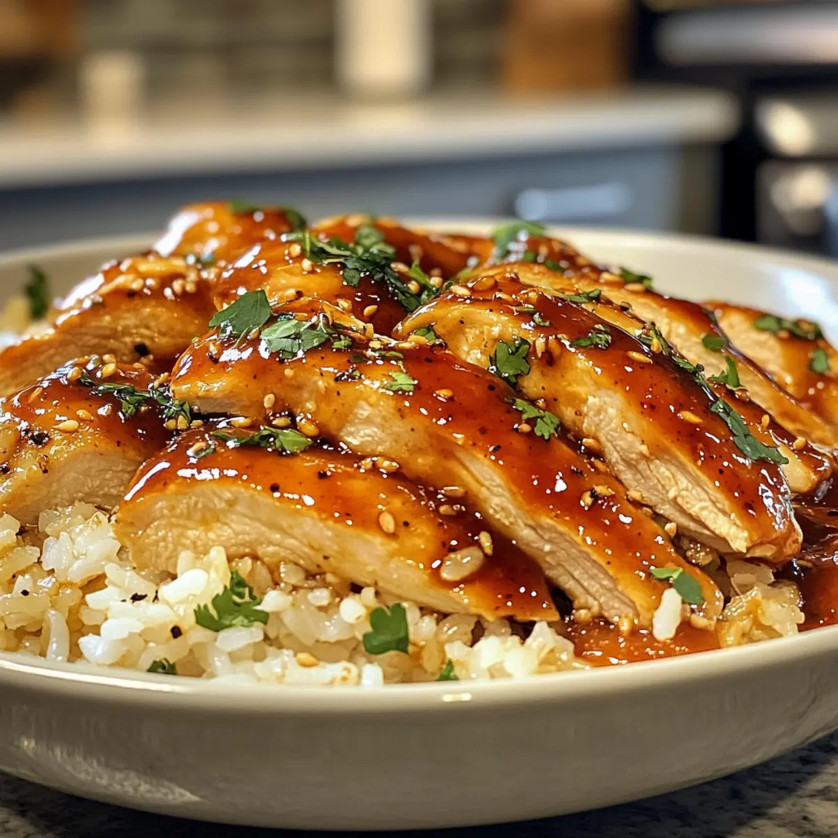 Savory One-Pan Honey BBQ Chicken & Rice