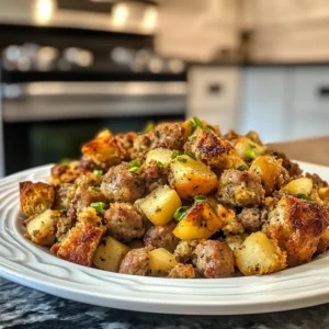 Savory Stuffing with Sausage and Apples Recipe