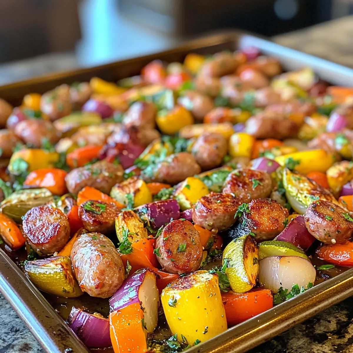 Savory Sheet Pan Sausage & Veggies