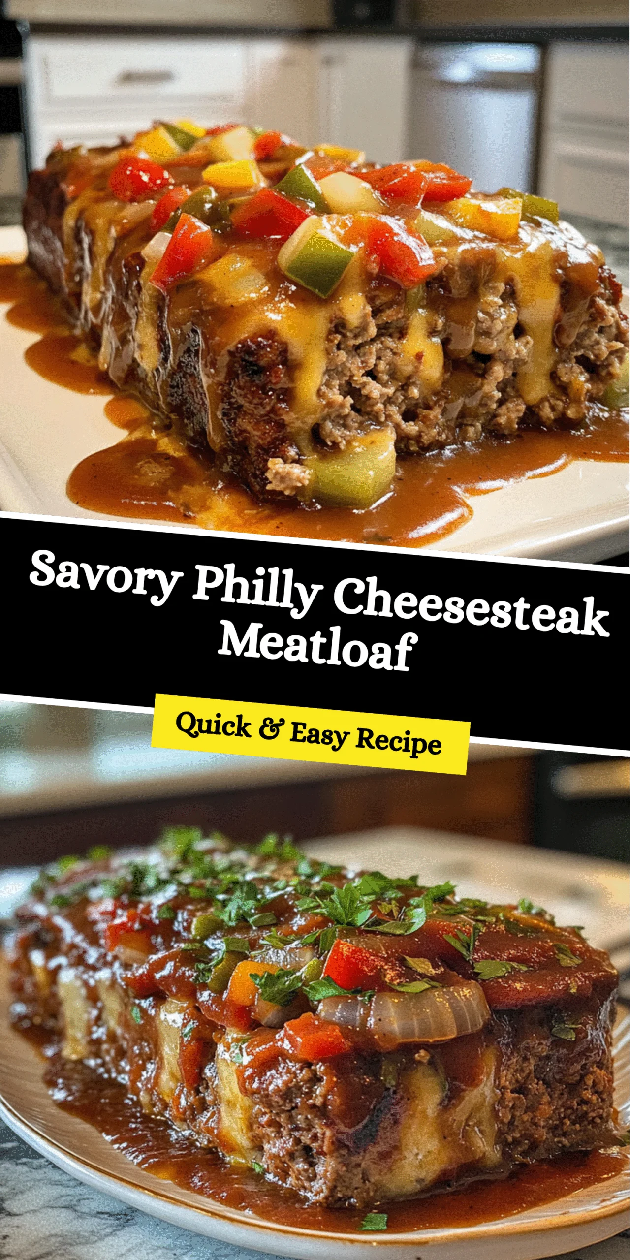 Savory Philly Cheesesteak Meatloaf