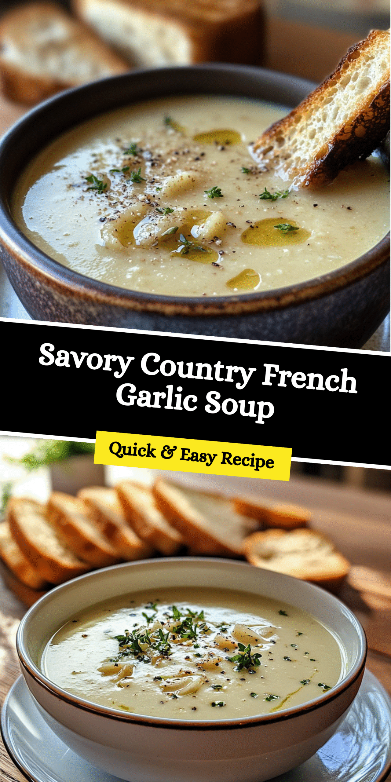 Savory Country French Garlic Soup