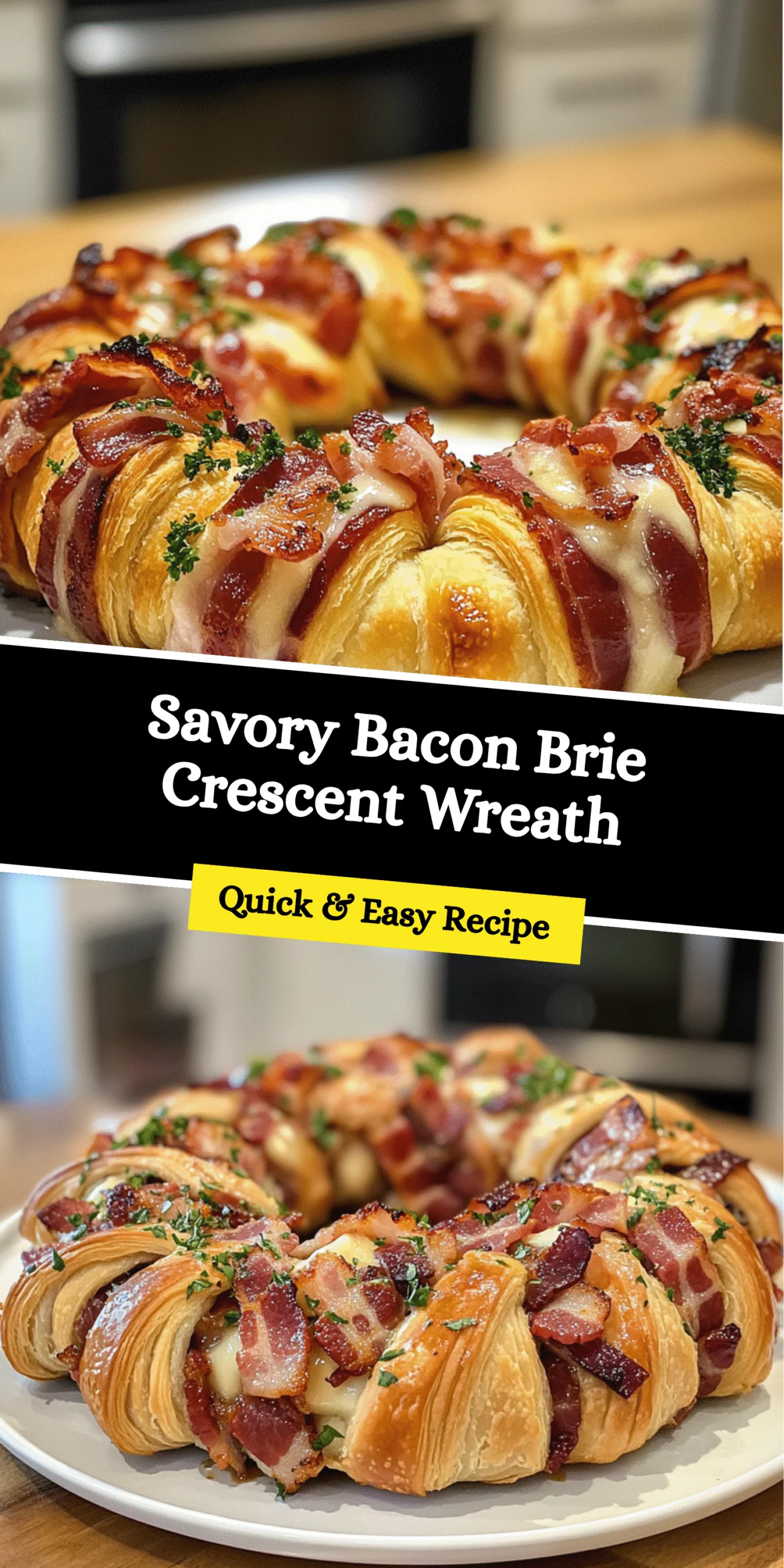 Savory Bacon Brie Crescent Wreath