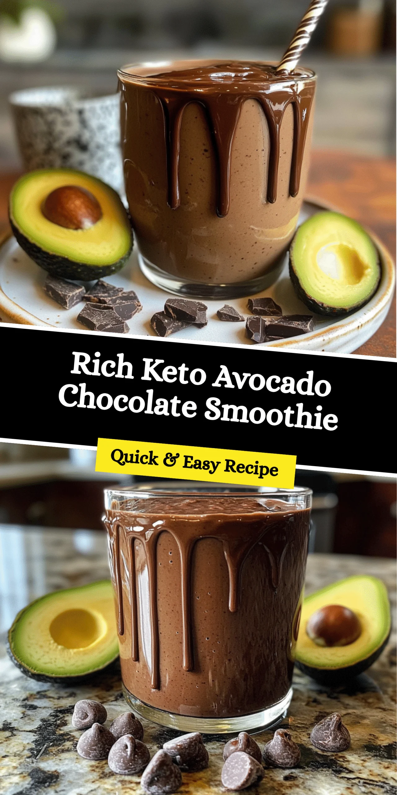 Rich Keto Avocado Chocolate Smoothie
