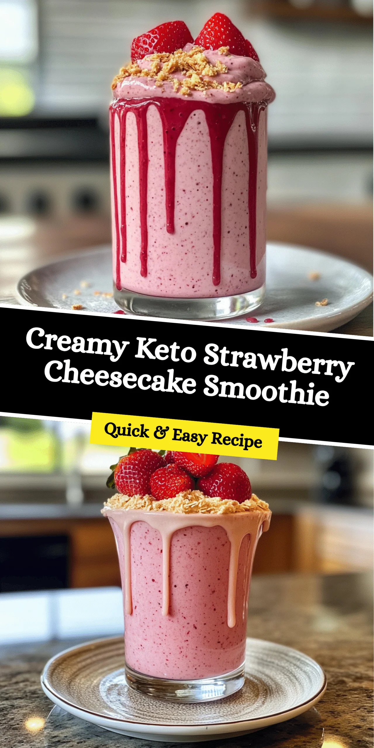 Creamy Keto Strawberry Cheesecake Smoothie