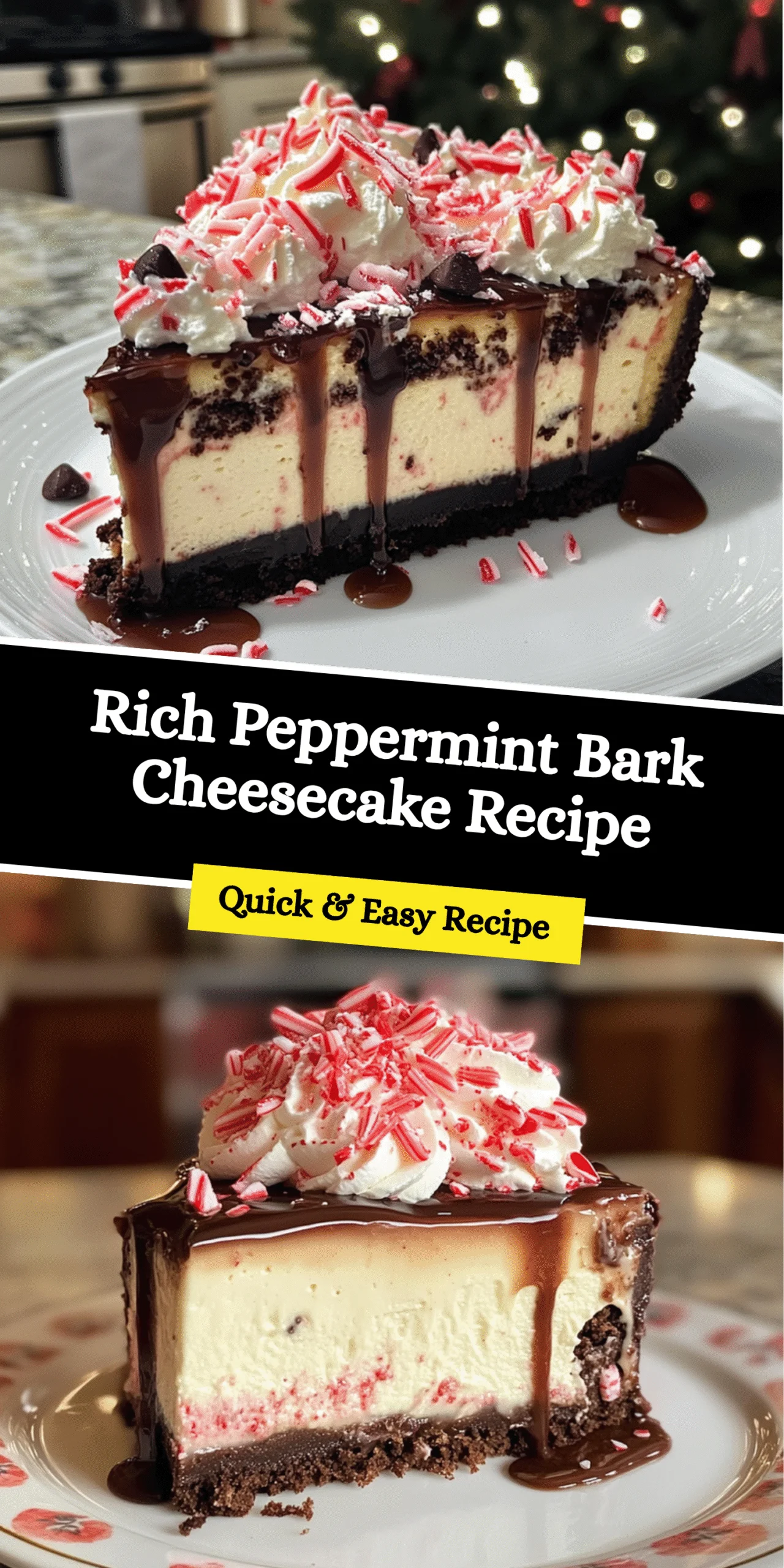 Rich Peppermint Bark Cheesecake Recipe