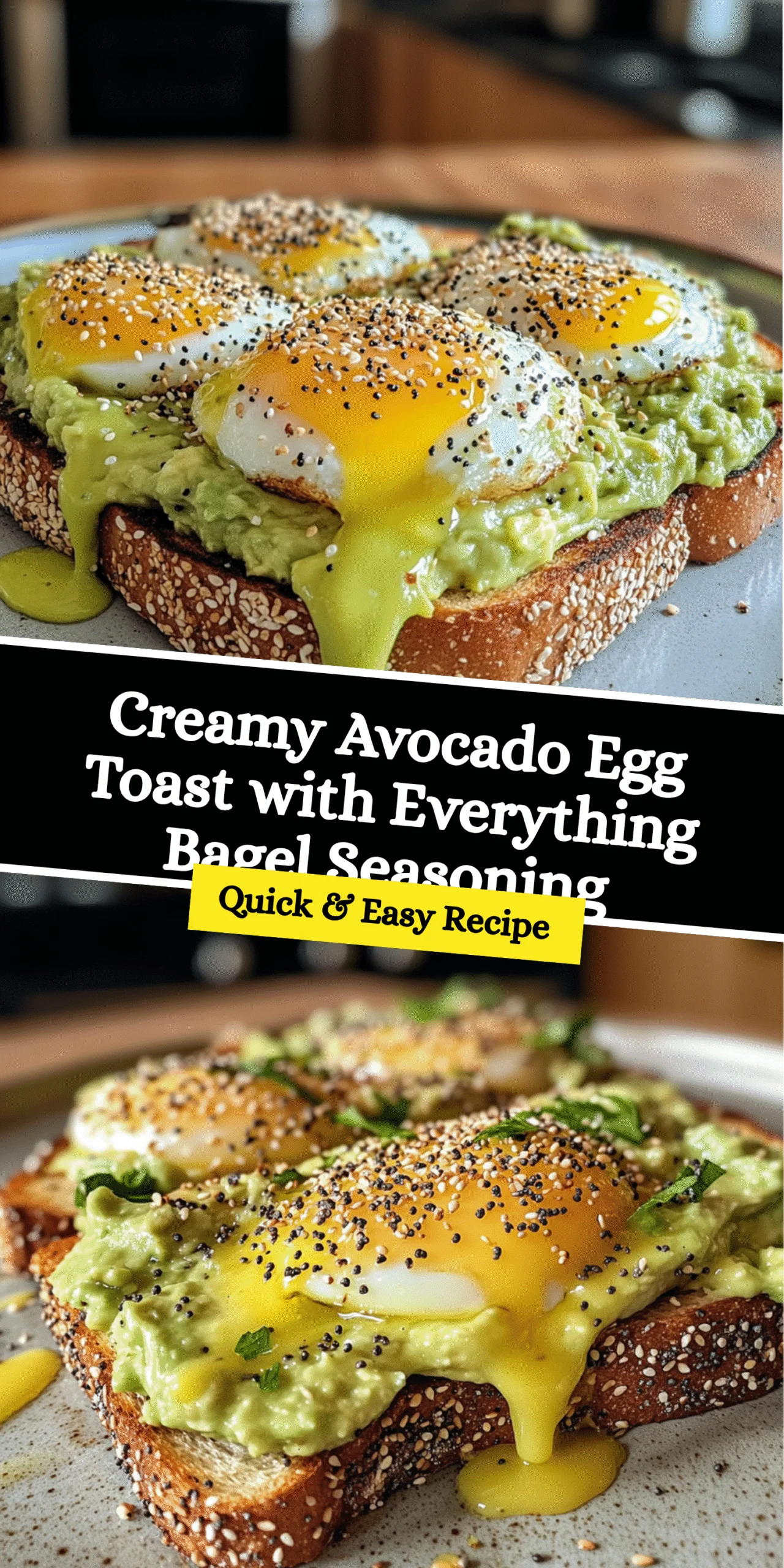 Creamy Avocado Egg Toast with Everything Bagel Seasoning