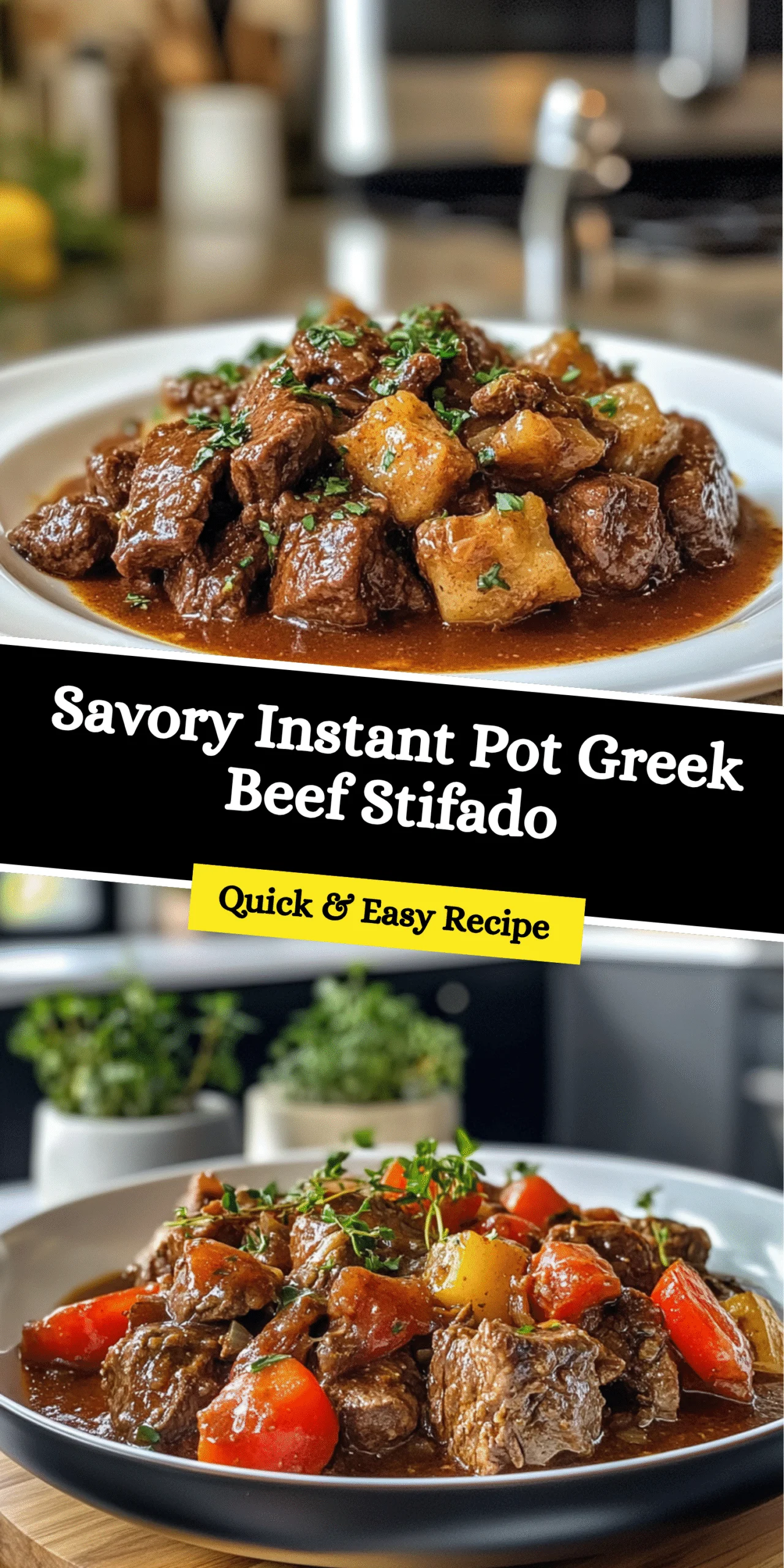 Savory Instant Pot Greek Beef Stifado