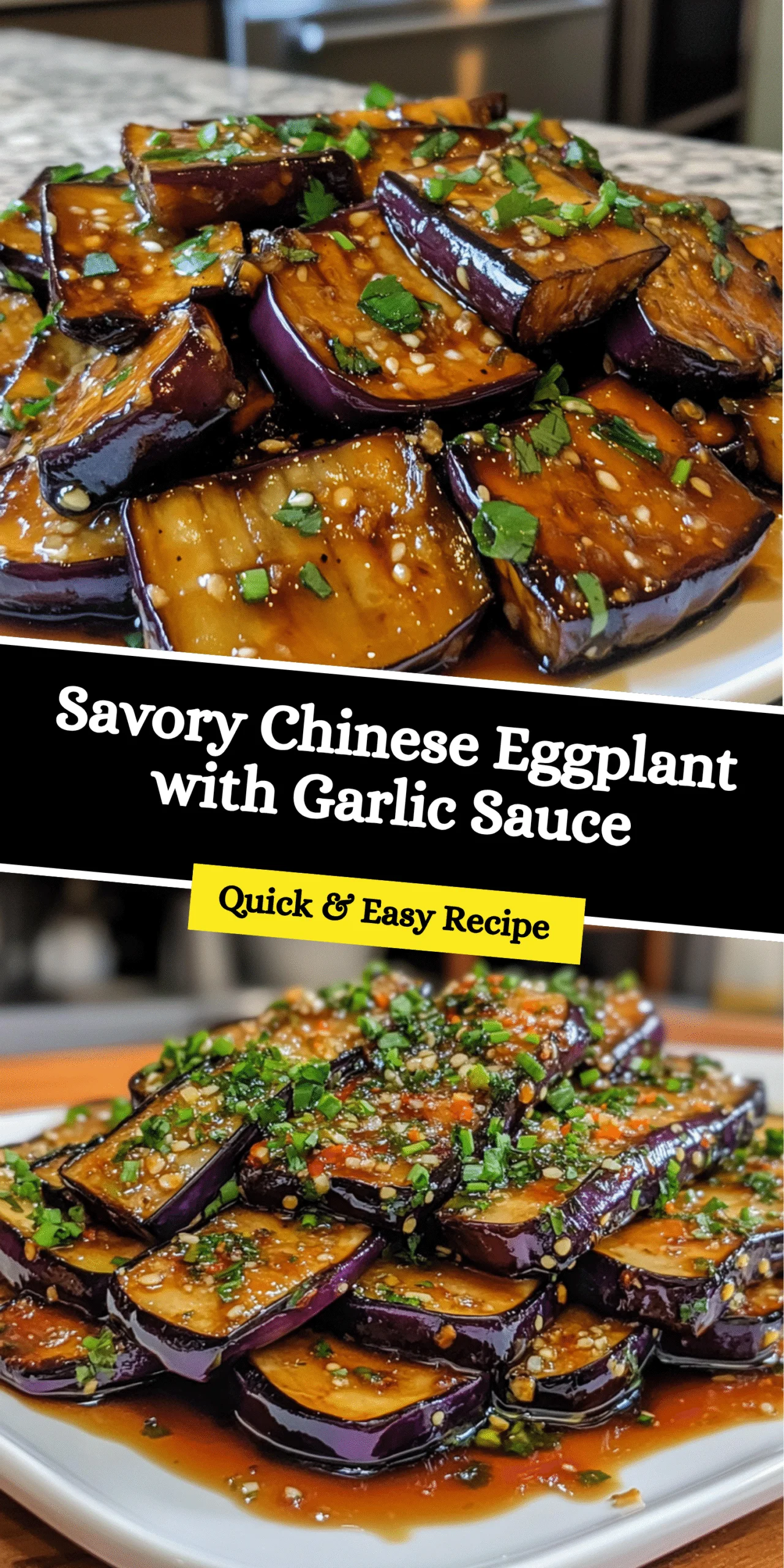 Savory Chinese Eggplant with Garlic Sauce