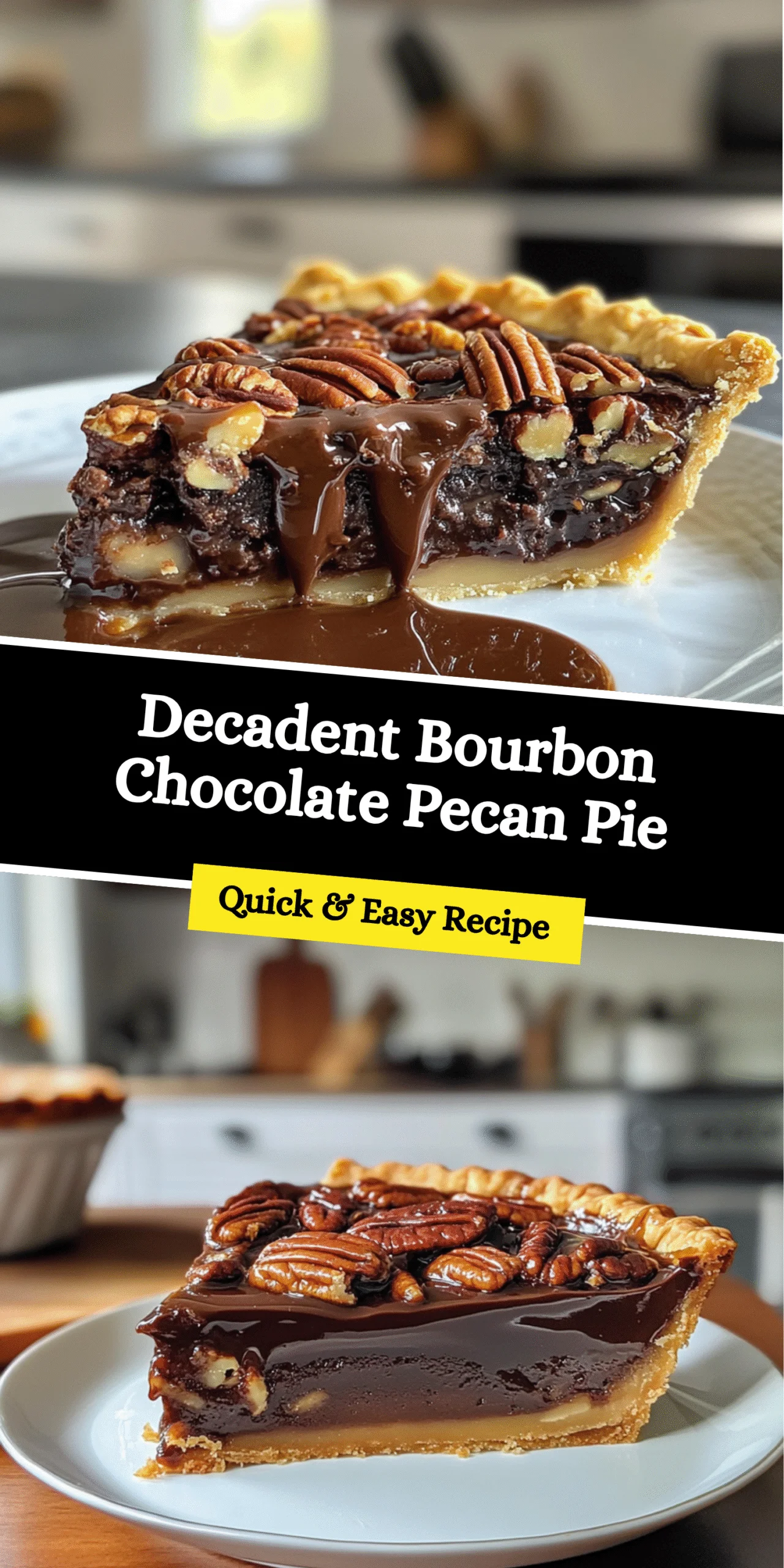 Decadent Bourbon Chocolate Pecan Pie