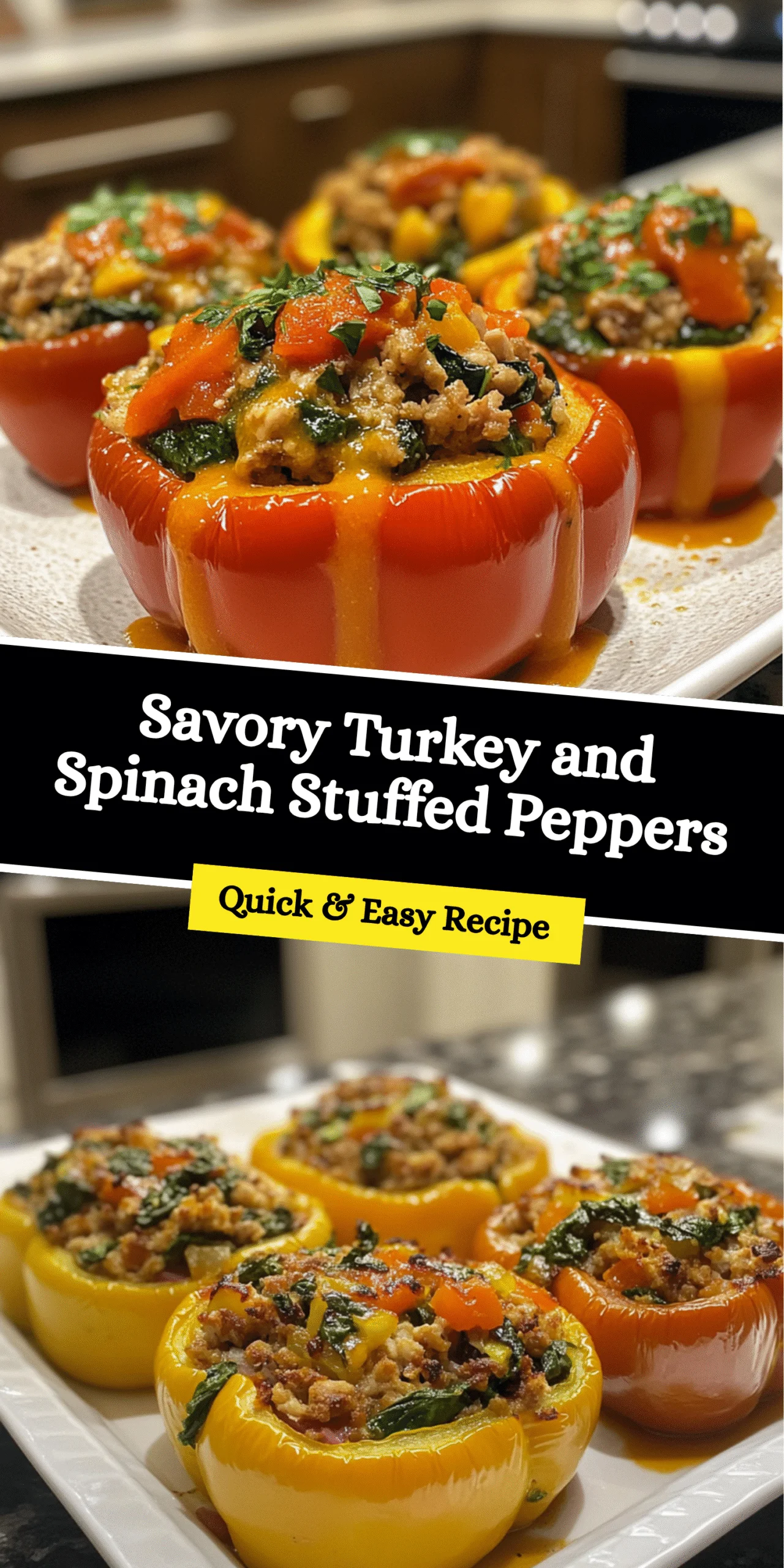 Savory Turkey and Spinach Stuffed Peppers