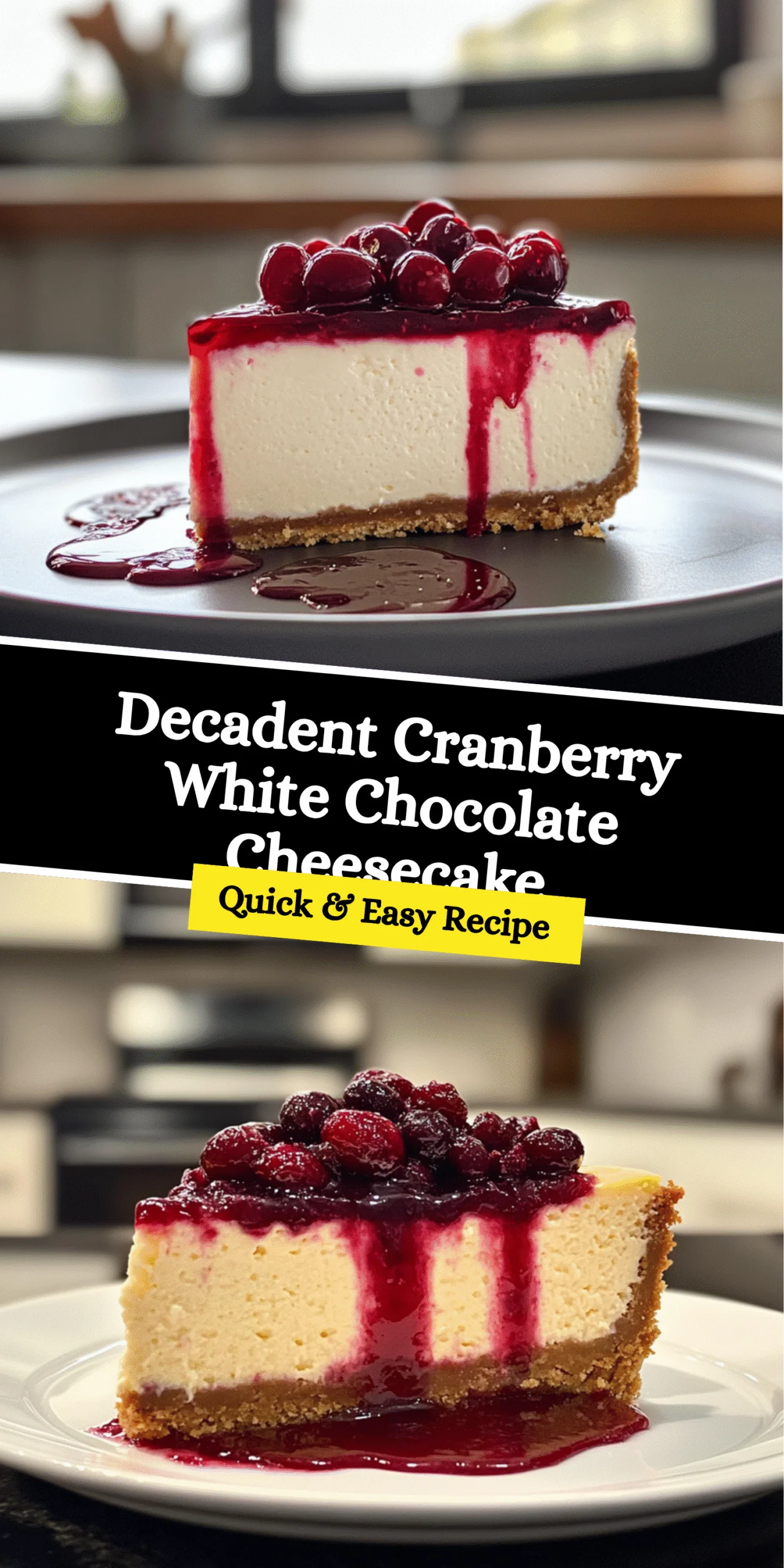 Decadent Cranberry White Chocolate Cheesecake