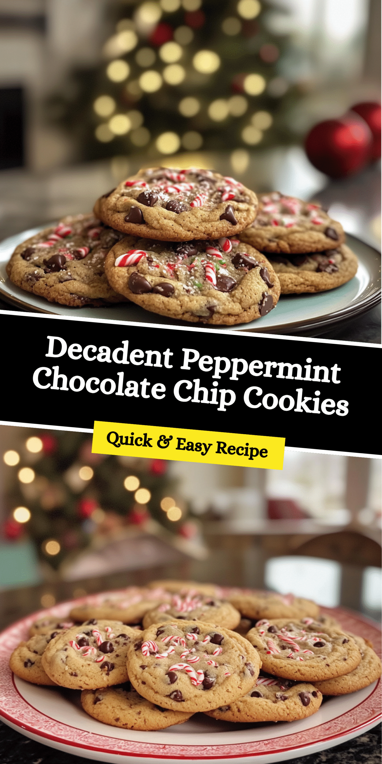 Decadent Peppermint Chocolate Chip Cookies