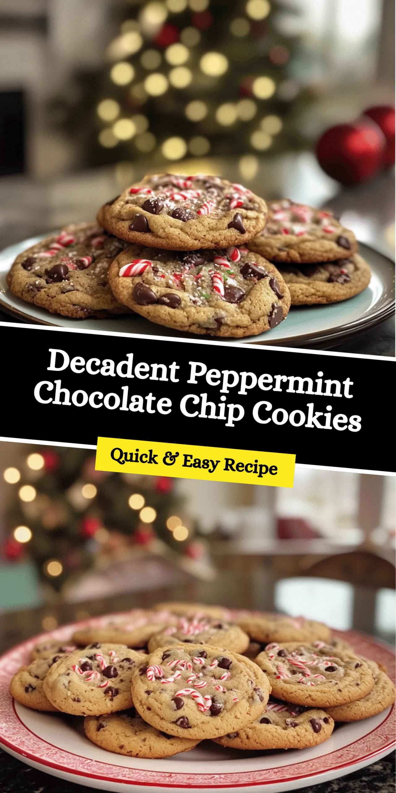 Decadent Peppermint Chocolate Chip Cookies