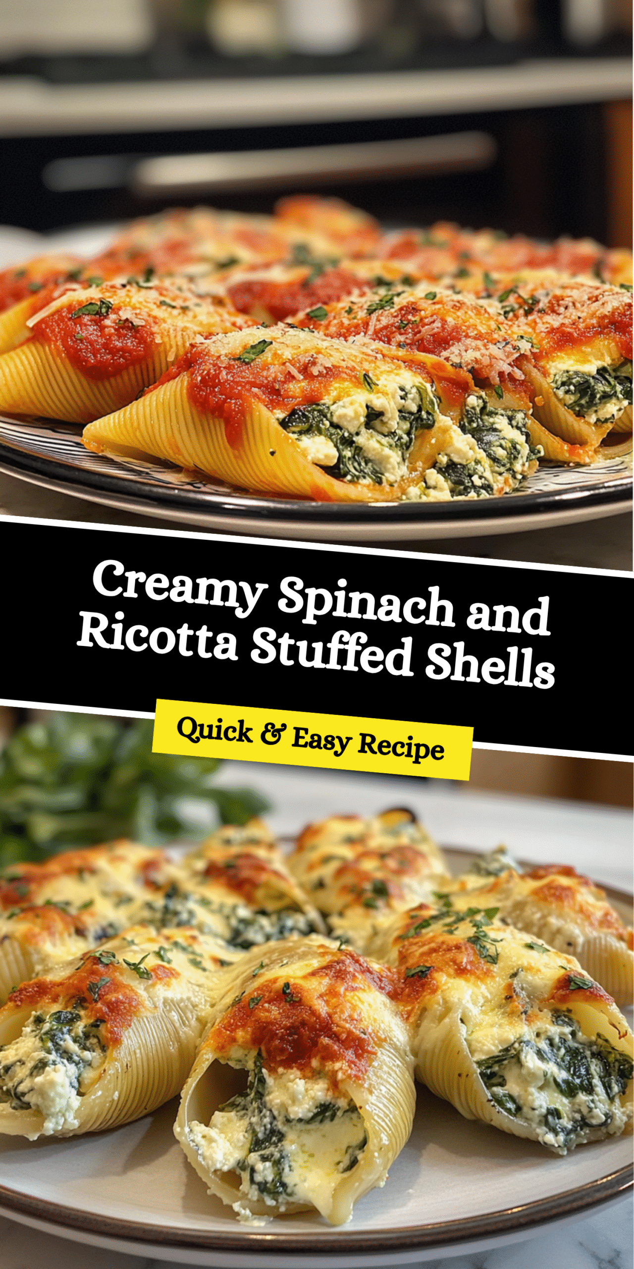 Creamy Spinach and Ricotta Stuffed Shells