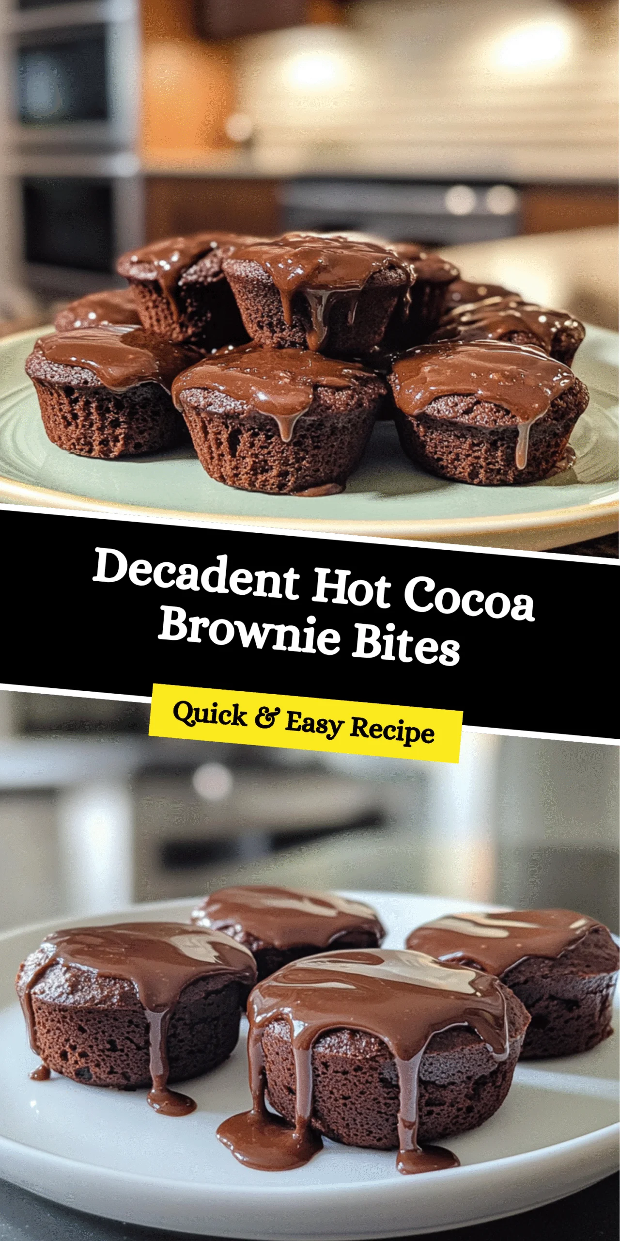 Decadent Hot Cocoa Brownie Bites