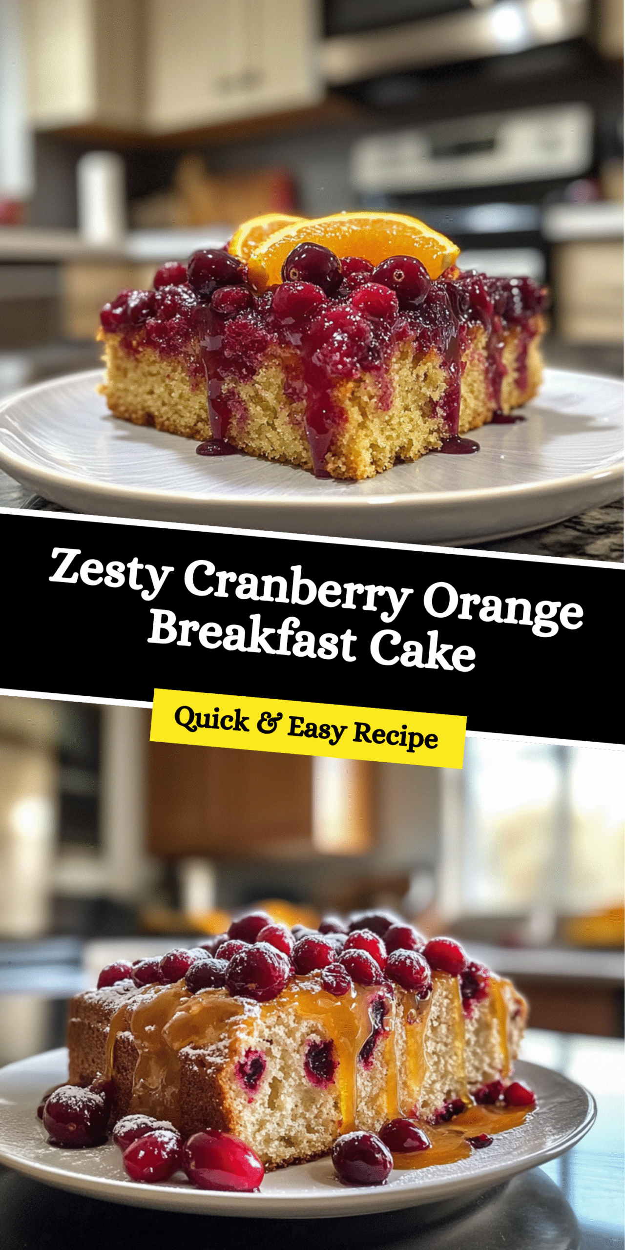 Zesty Cranberry Orange Breakfast Cake