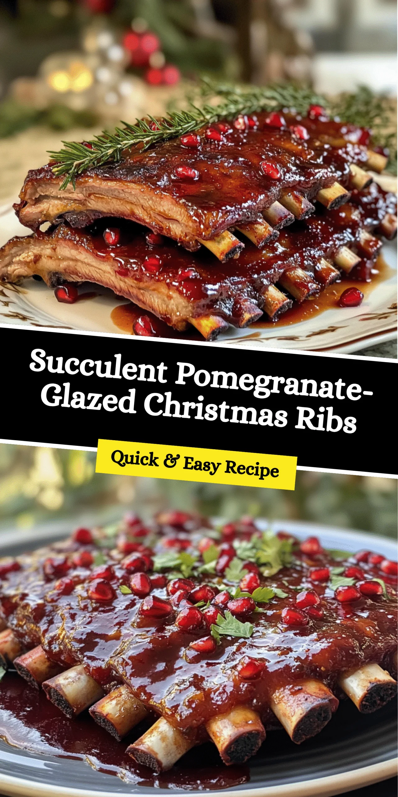Succulent Pomegranate-Glazed Christmas Ribs