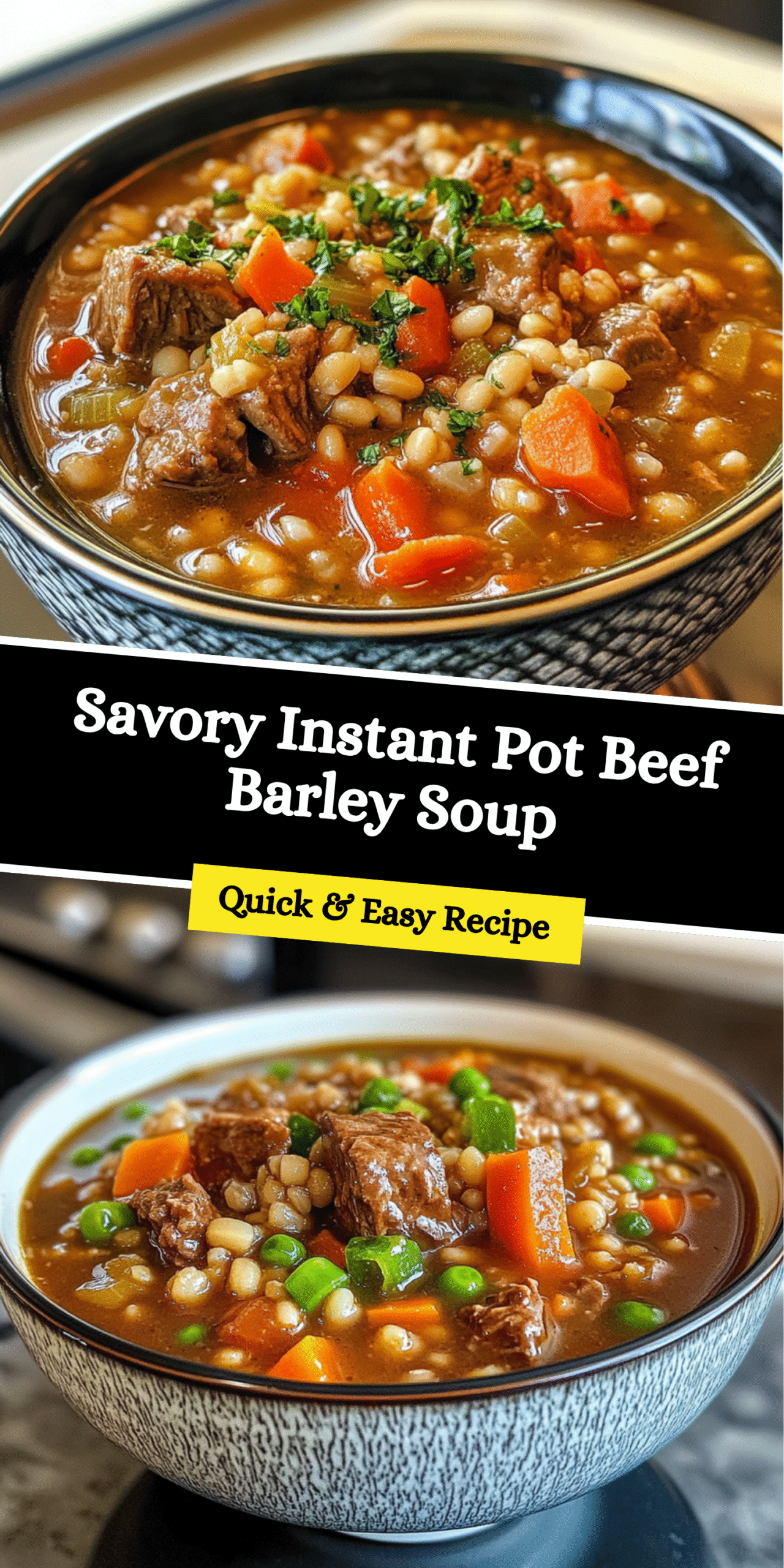 Savory Instant Pot Beef Barley Soup