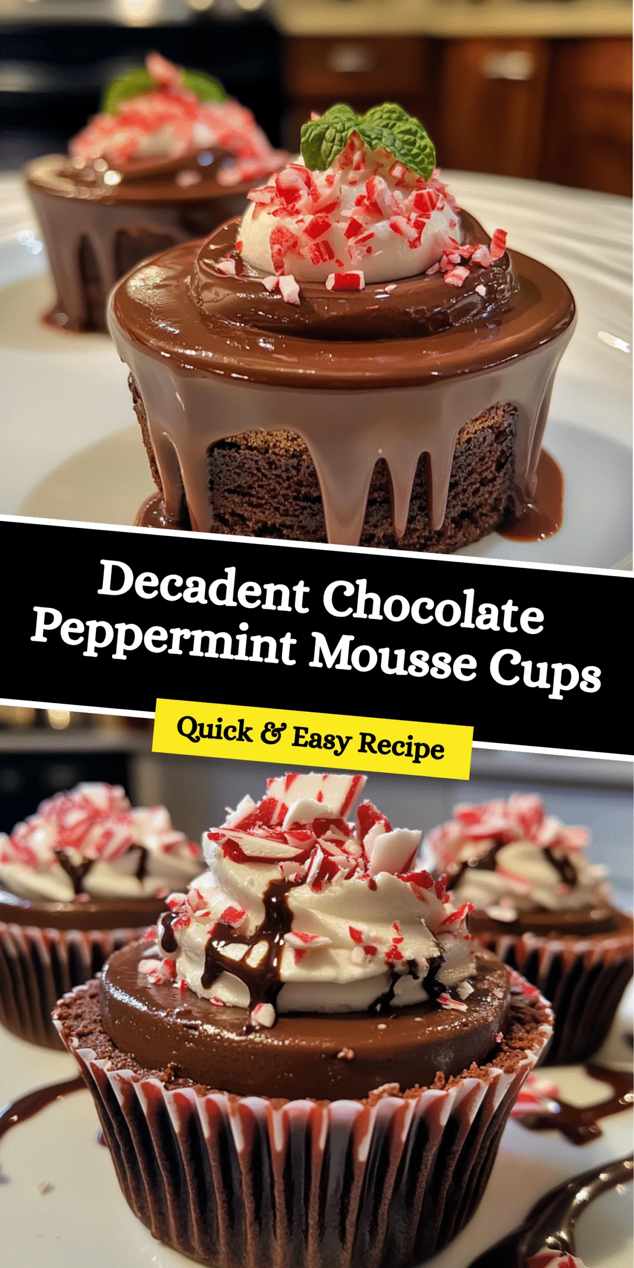 Decadent Chocolate Peppermint Mousse Cups