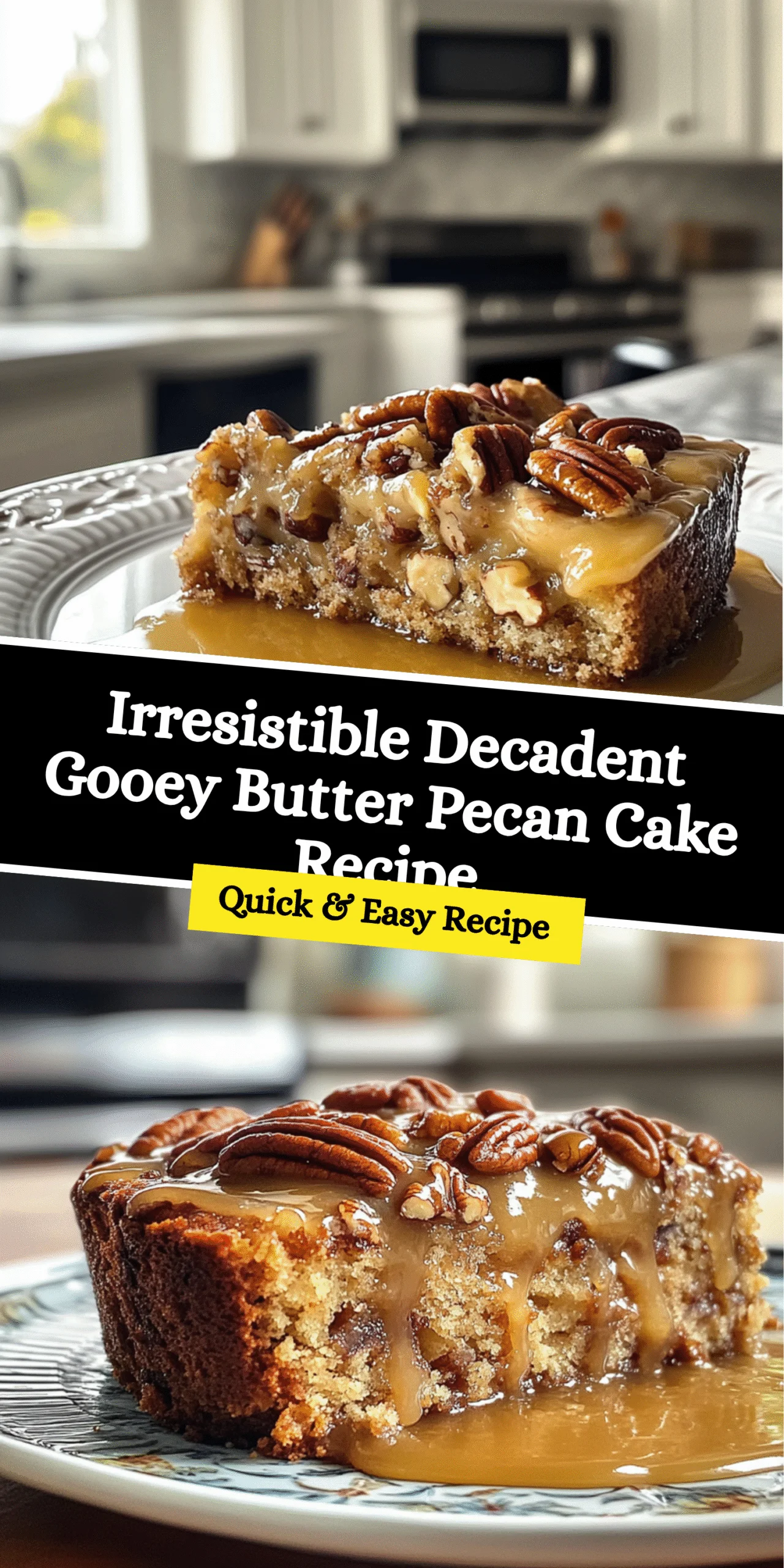 Irresistible Decadent Gooey Butter Pecan Cake Recipe