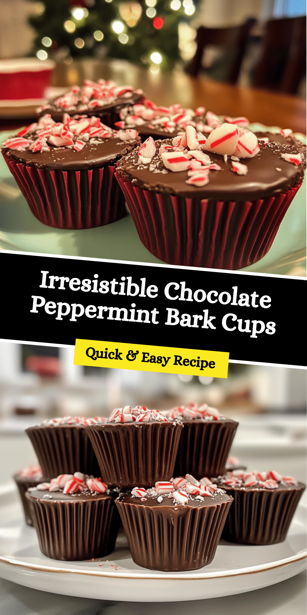 Irresistible Chocolate Peppermint Bark Cups