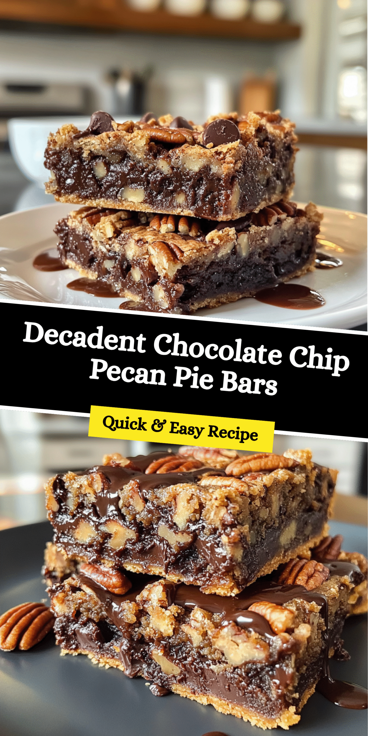 Decadent Chocolate Chip Pecan Pie Bars
