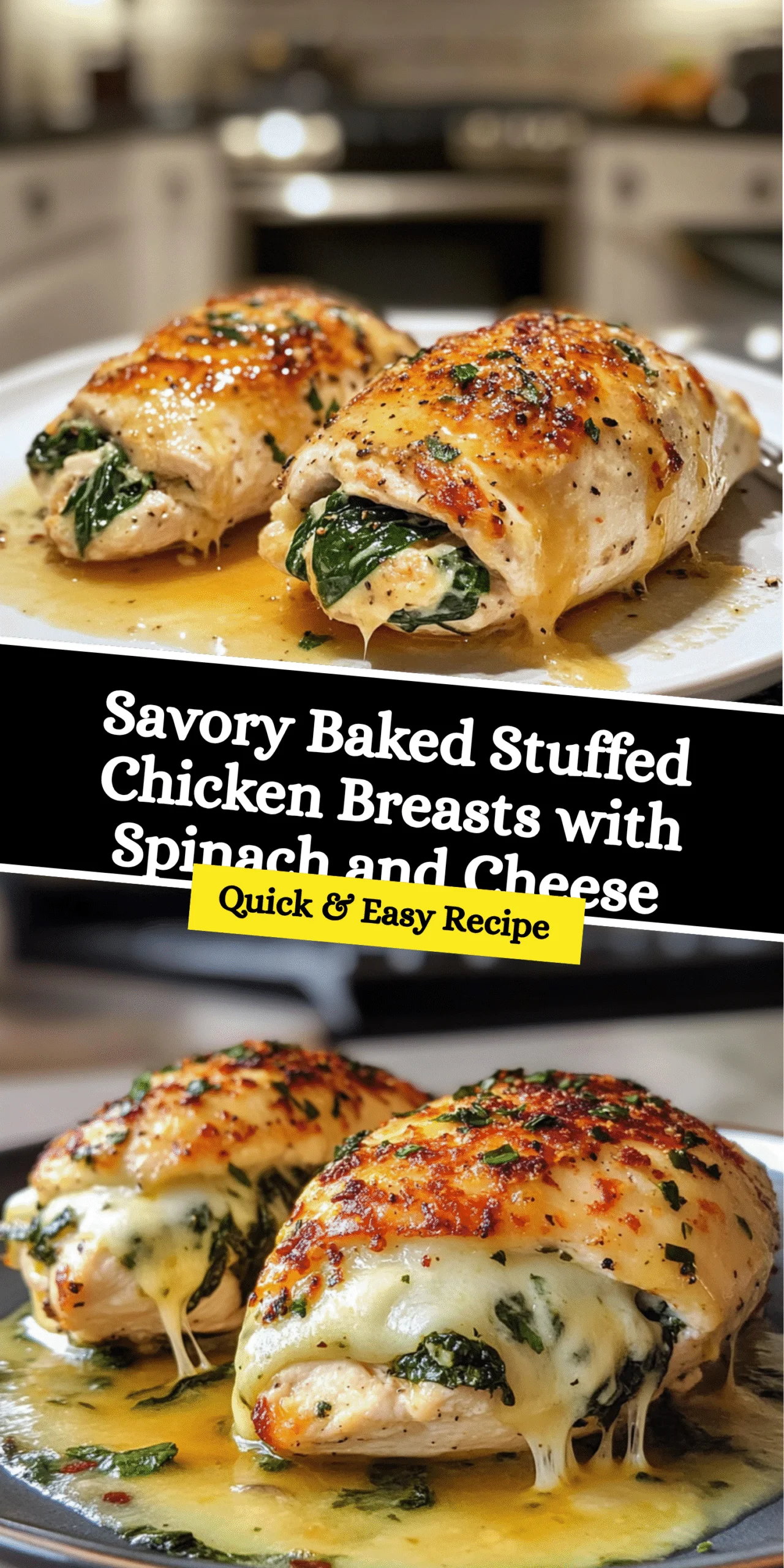 Savory Baked Stuffed Chicken Breasts with Spinach and Cheese
