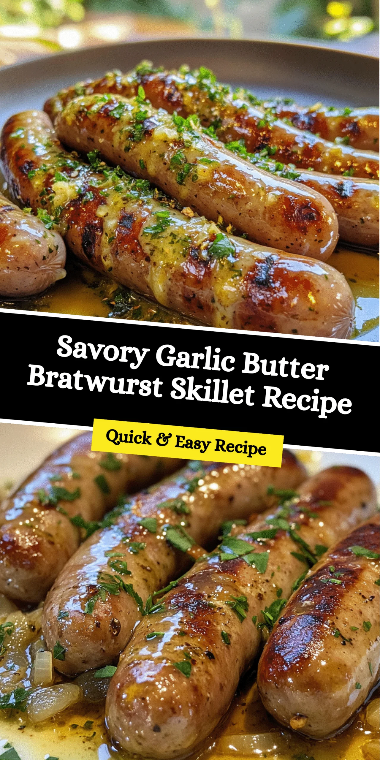 Savory Garlic Butter Bratwurst Skillet Recipe