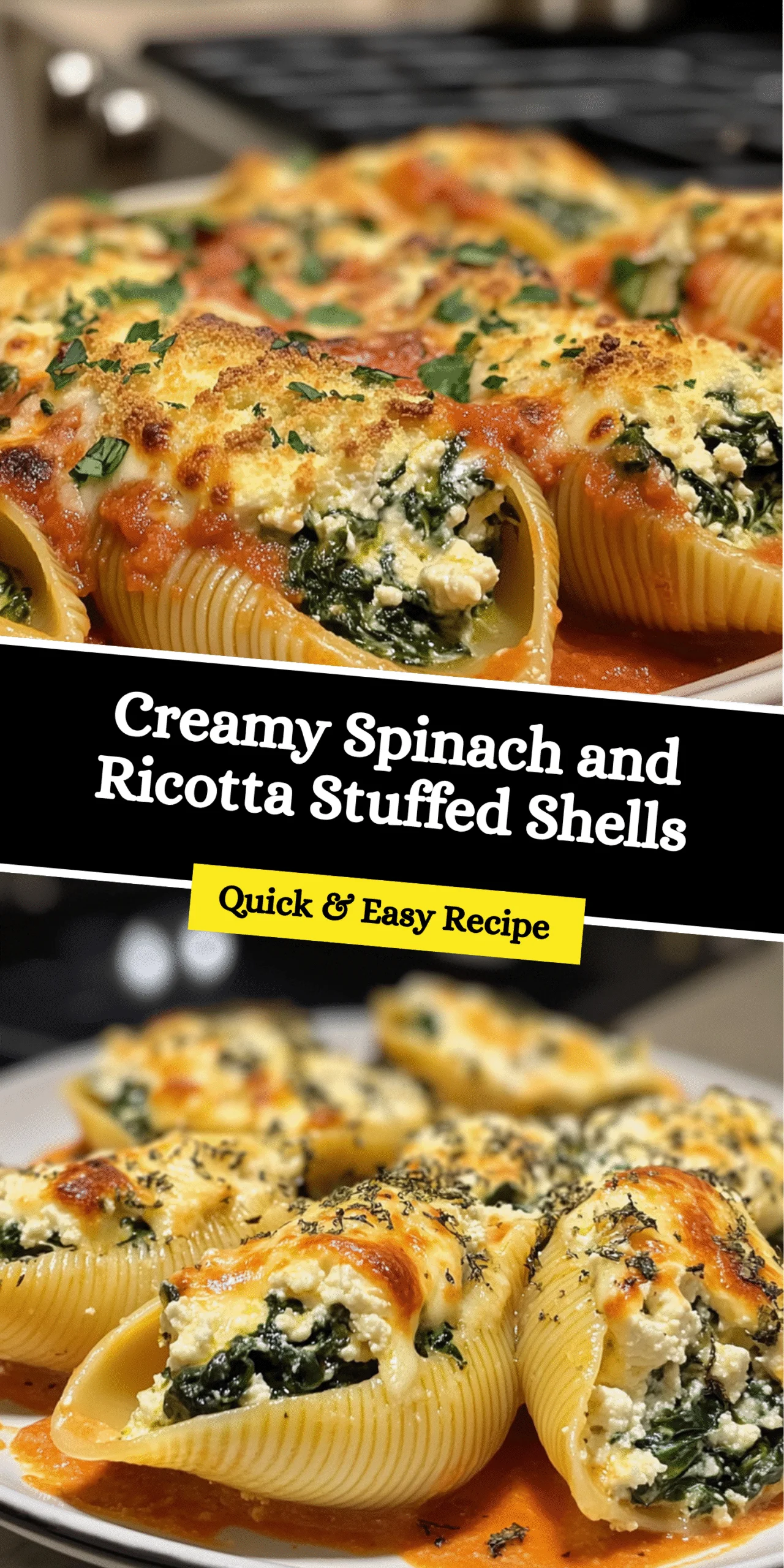 Creamy Spinach and Ricotta Stuffed Shells