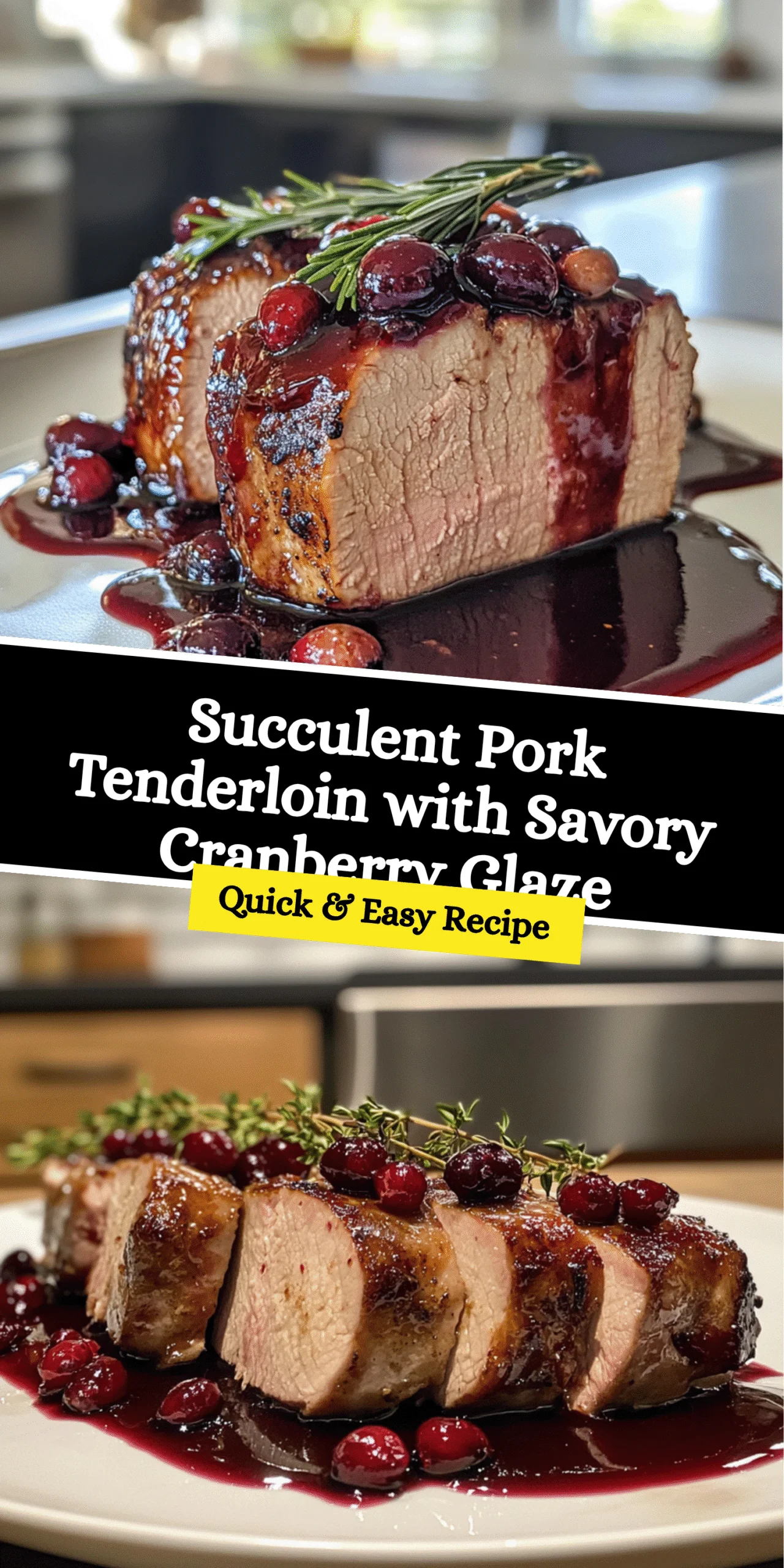 Succulent Pork Tenderloin with Savory Cranberry Glaze