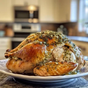 Savory Roast Turkey with Garlic Herb Butter