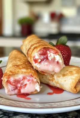 Decadent Strawberry Cheesecake Stuffed Egg Rolls