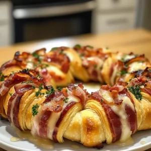Savory Bacon Brie Crescent Wreath