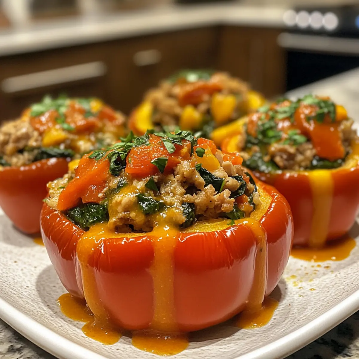 Savory Turkey and Spinach Stuffed Peppers