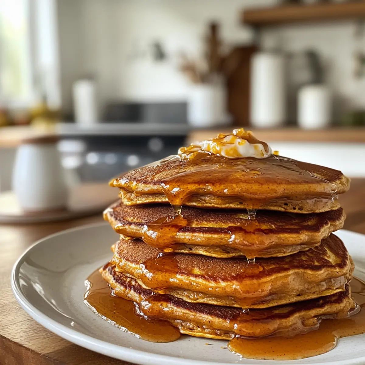 Fluffy Pumpkin Spice Pancakes