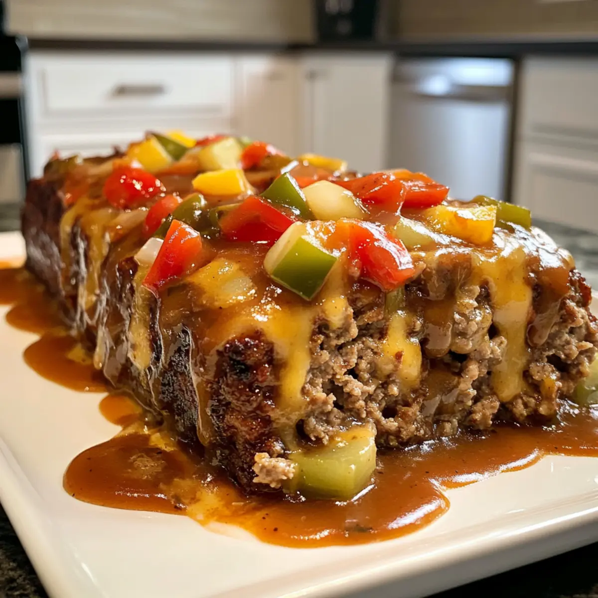 Savory Philly Cheesesteak Meatloaf