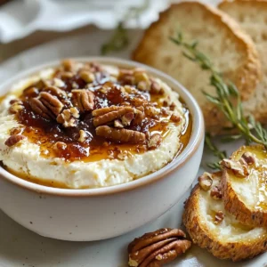 Creamy Baked Feta Dip with Fig Jam and Pecans